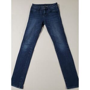 Miss Me Women's Size 25 Blue Skinny Distressed Low Rise Dark Stretch Denim Jeans